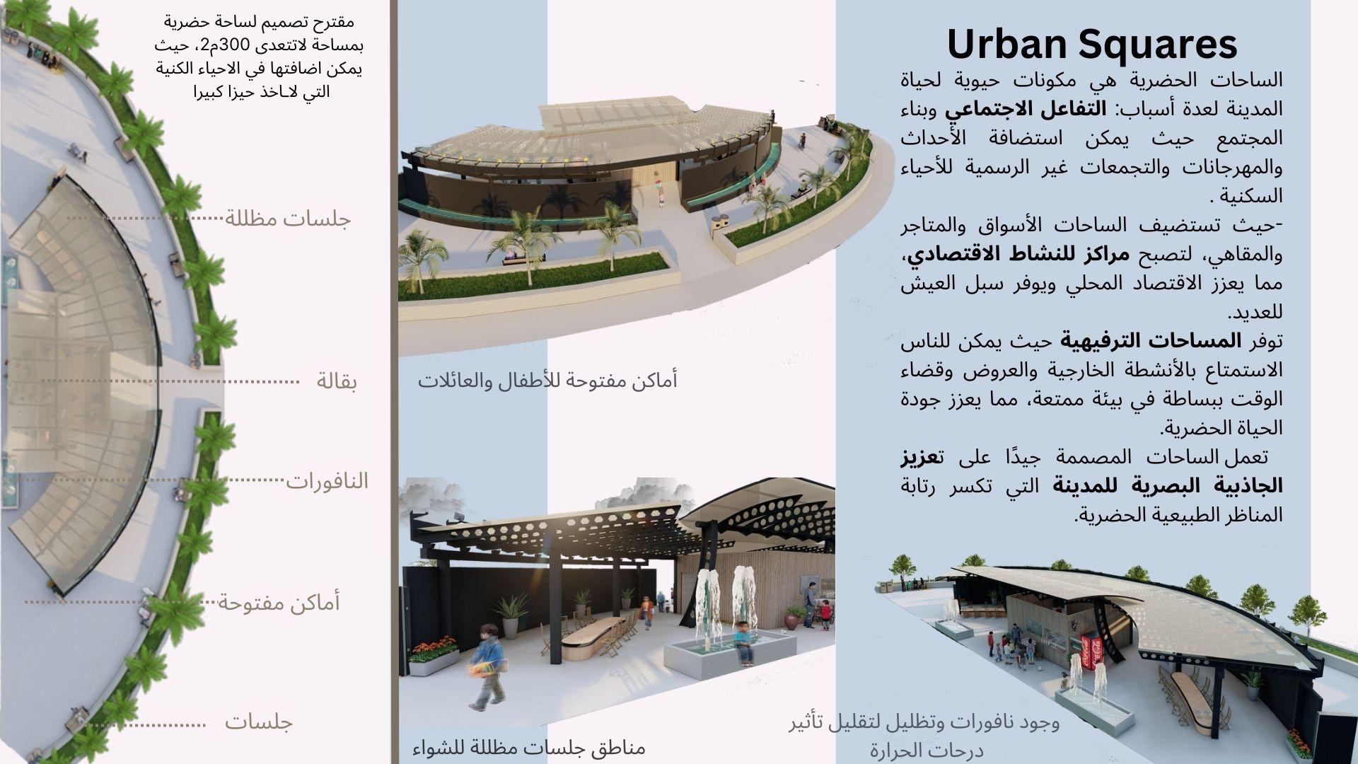 تصميم إضافات حضرية لتحسين الحياة الحضرية للأحياء السكنية